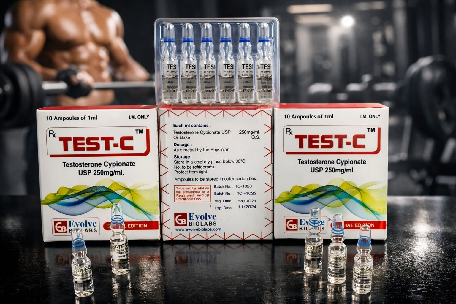 Buy Testosterone Cypionate 250mg 1ml Ampoule online worldwide — Evolve Biolabs — $4.00 per pill